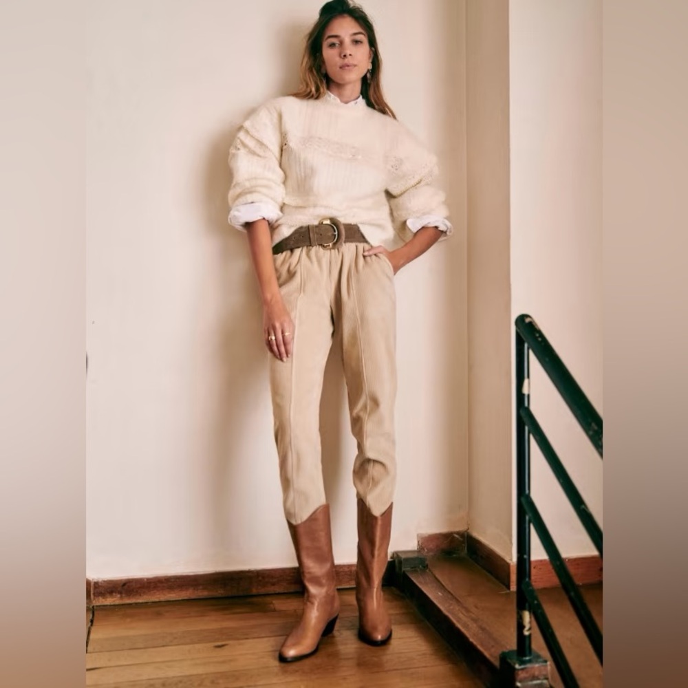 Sezane Sarah Joggers in Sandstone Size S